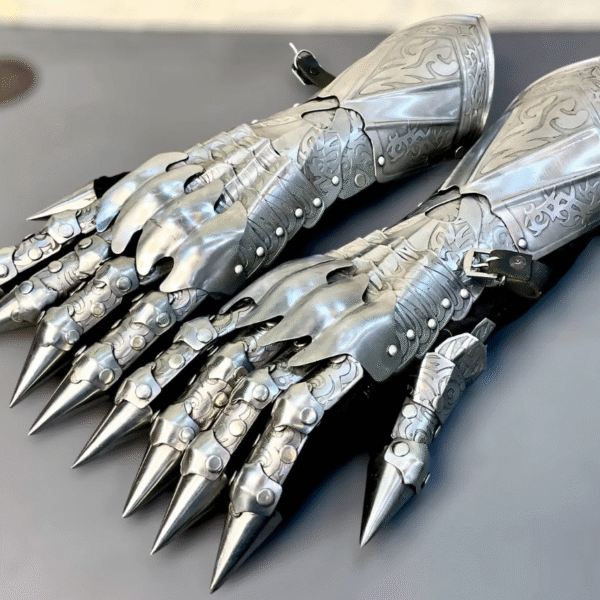 Medieval Nazgul Etching Gloves Set Knight Gothic Gauntlet Gloves