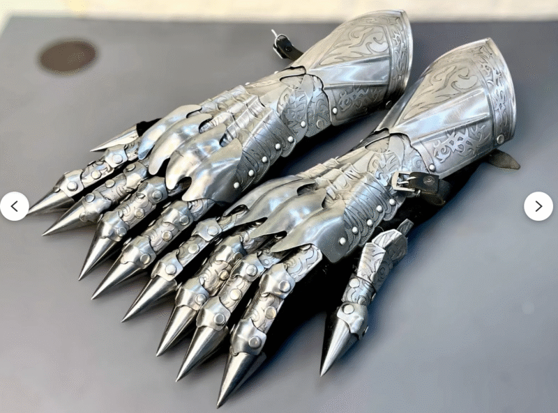 Medieval Nazgul Etching Gloves Set Knight Gothic Gauntlet Gloves