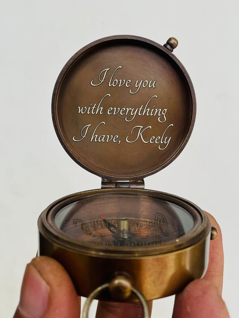 Brass Pocket Compass Personalized Engraved Compass is Unique Gifts for Men - Image 6