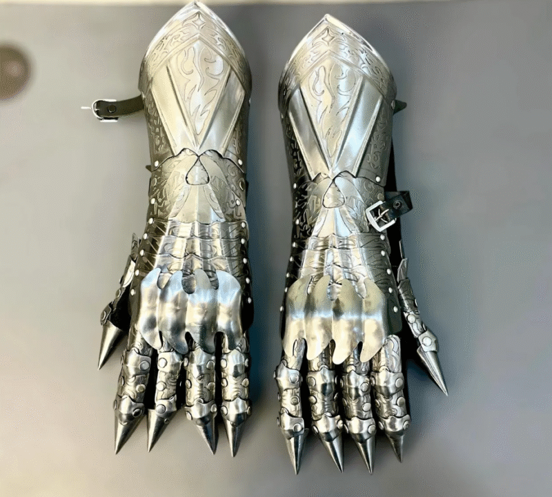 Medieval Nazgul Etching Gloves Set Knight Gothic Gauntlet Gloves - Image 6