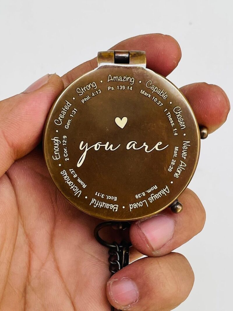 Brass Pocket Compass Personalized Engraved Compass is Unique Gifts for Men