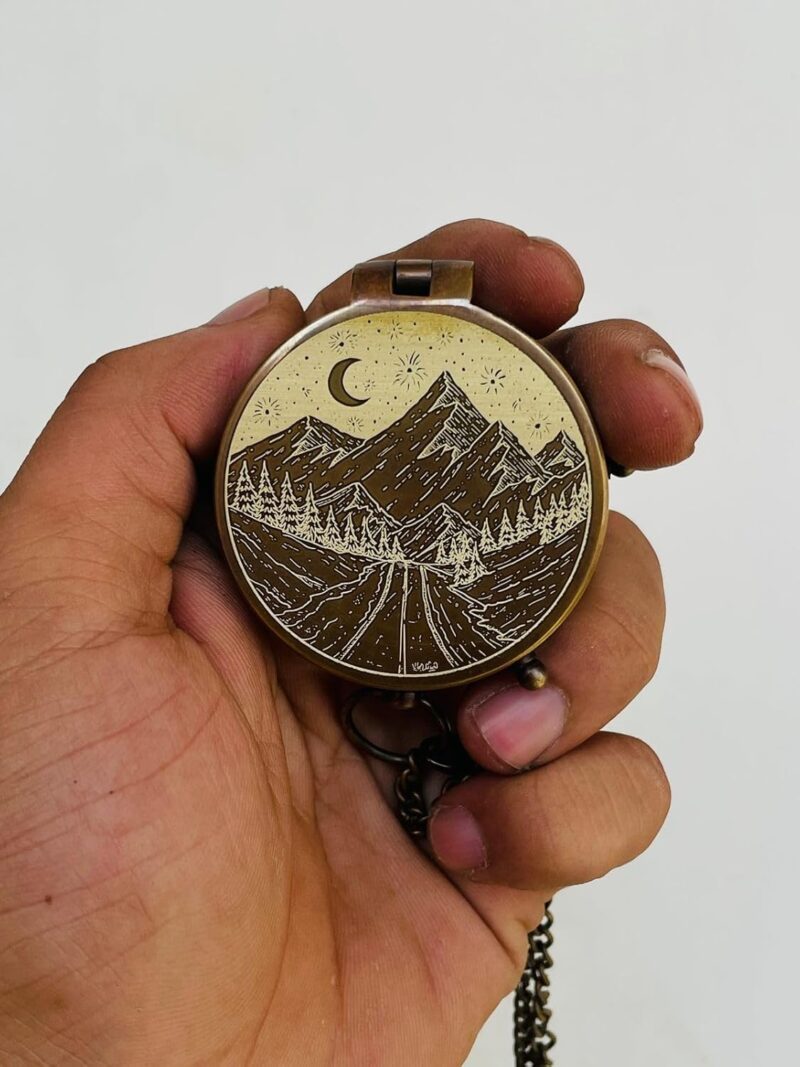 Brass Pocket Compass Personalized Engraved Compass is Unique Gifts for Men - Image 2