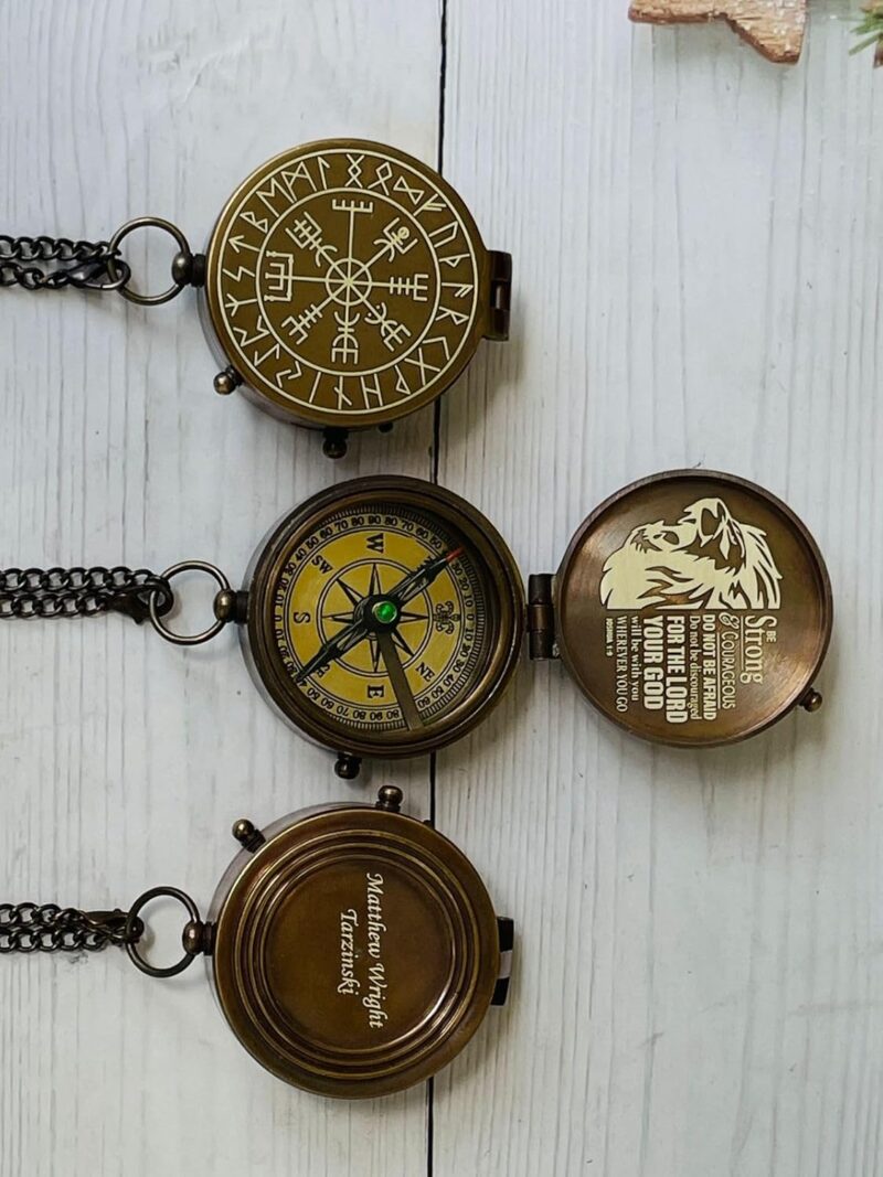 Brass Pocket Compass Personalized Engraved Compass is Unique Gifts for Men - Image 7