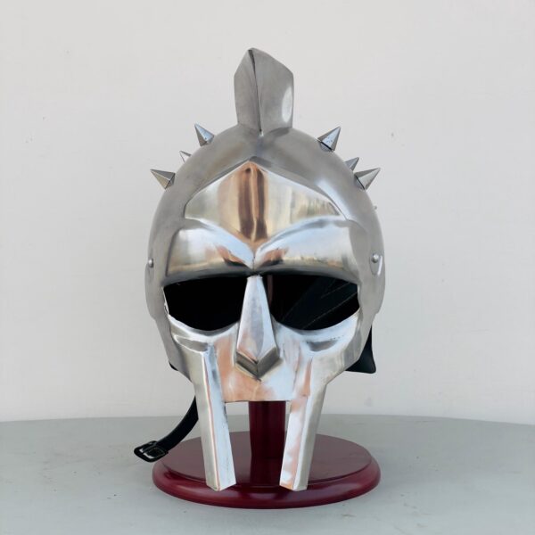 Authentic Greek Gladiator Helmet 18-Gauge Steel with Leather Liner