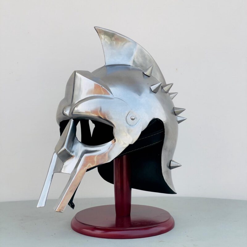 Authentic Greek Gladiator Helmet 18-Gauge Steel with Leather Liner - Image 2