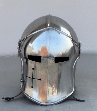 Silver Barbuta Helmet