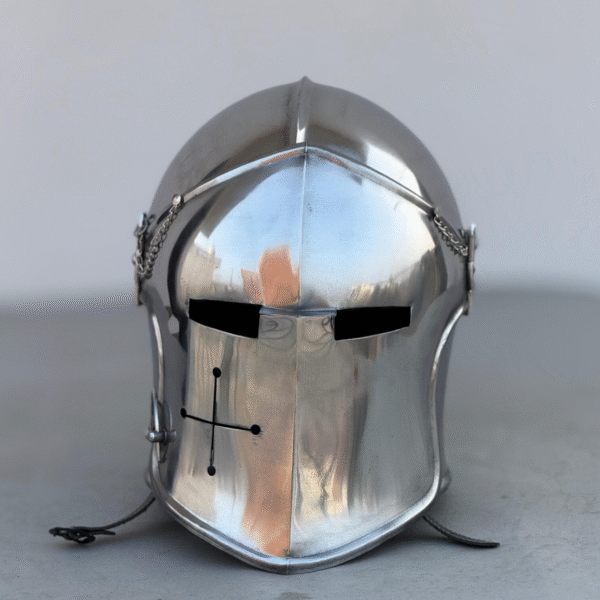 Silver Barbuta Helmet