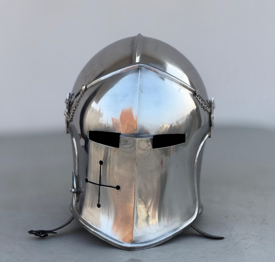 Silver Barbuta Helmet
