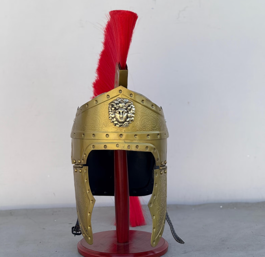 enturian Roman Armor Helmet with Red Hair Plume