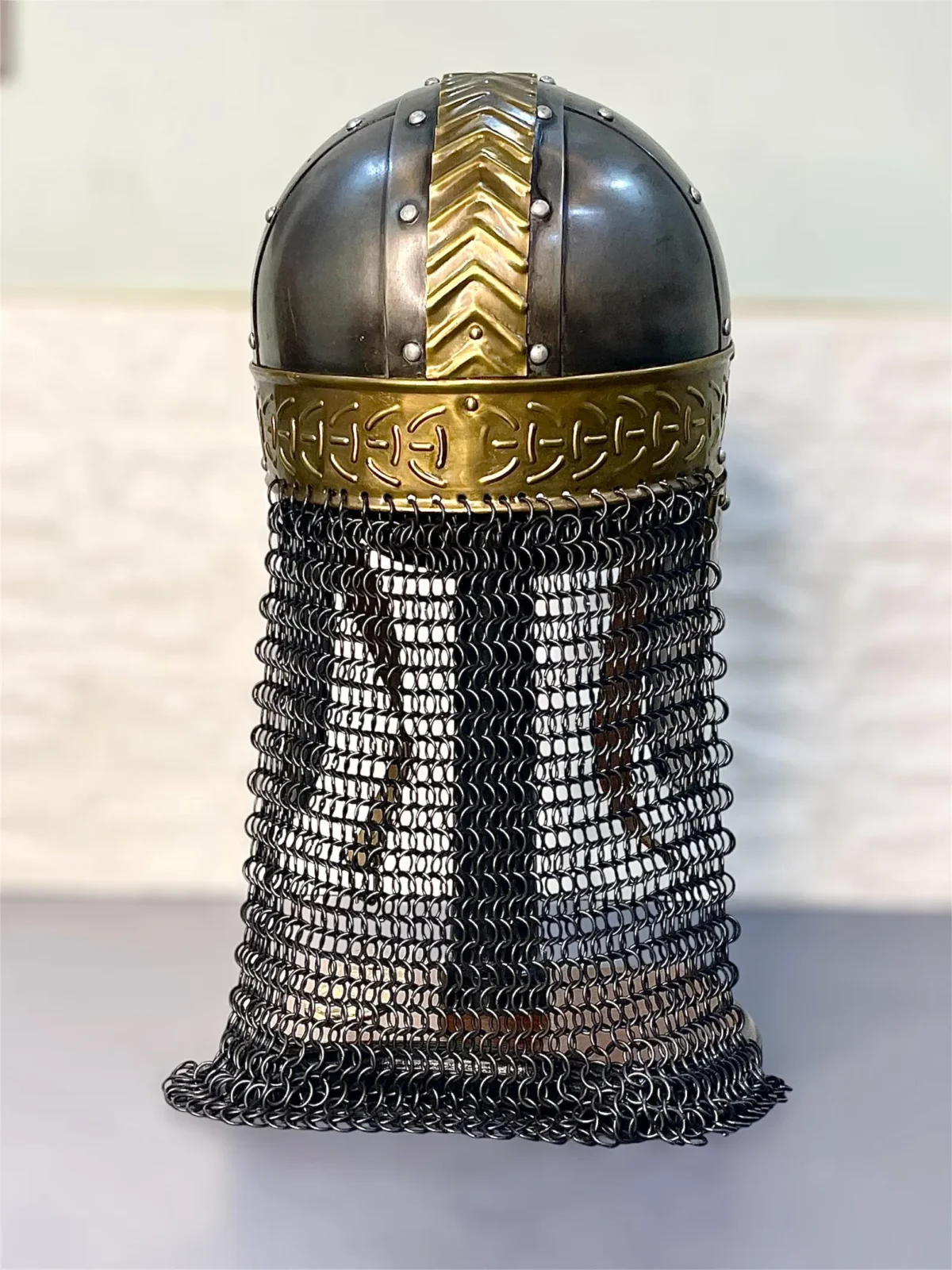 Gjermundbu Viking Helmet Anglo-Saxons Medieval Helmet With Chainmail - Image 5