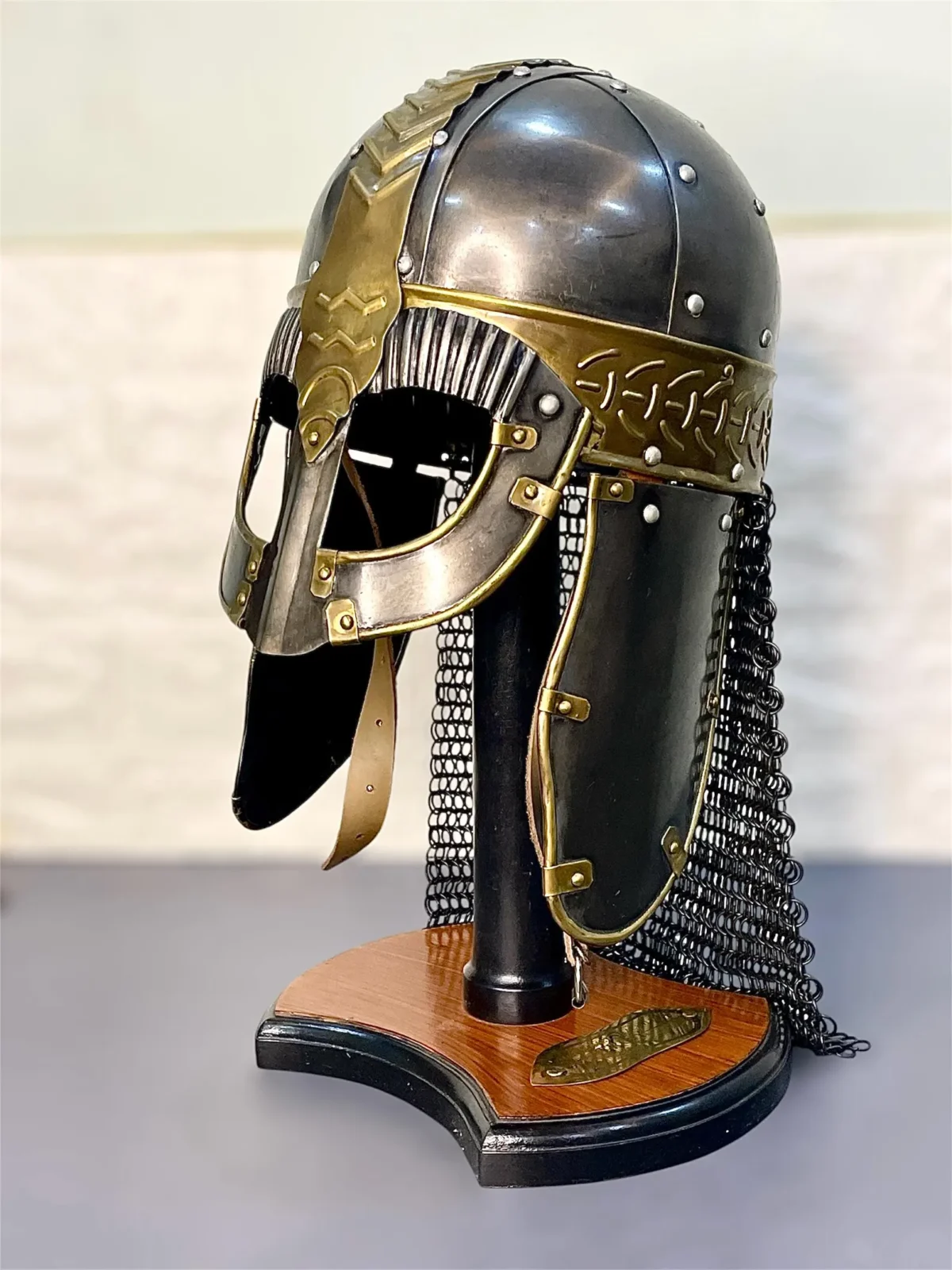 Gjermundbu Viking Helmet Anglo-Saxons Medieval Helmet With Chainmail - Image 3