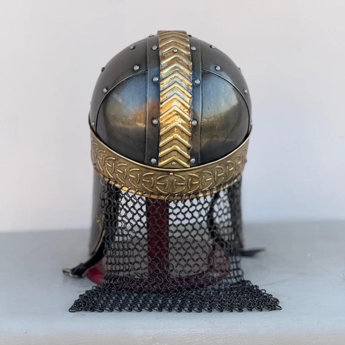 Gjermundbu Viking Helmet Anglo-Saxons Medieval Helmet With Chainmail - Image 4
