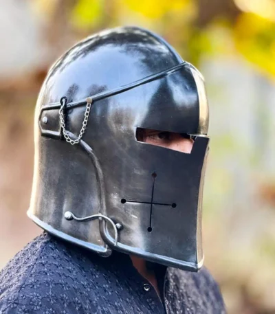 Black Barbuta Helmet